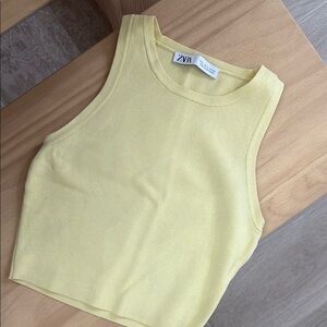 Zara Yellow Sleeveless Women's Top